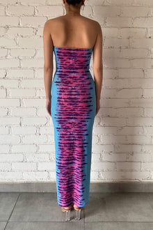 Opal Strapless Long Dress | Turquoise/Pink