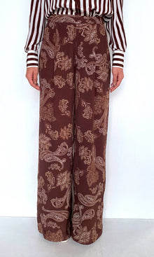 Rococo Sand | Orla Viscose Heavy Crepe Pants | Brown Beige