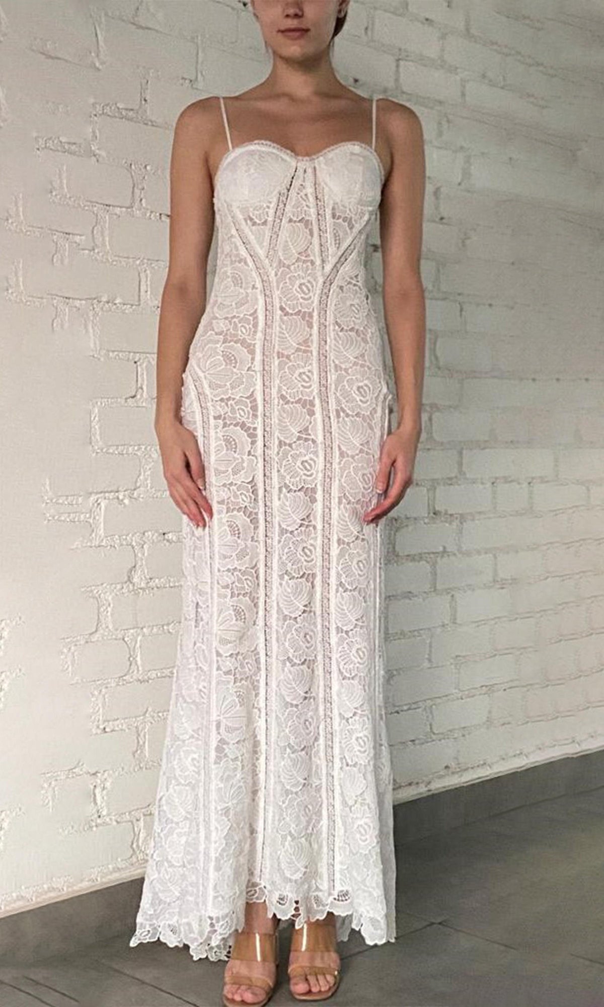 Rococo Sand | Paris Polyester Long Dress | White