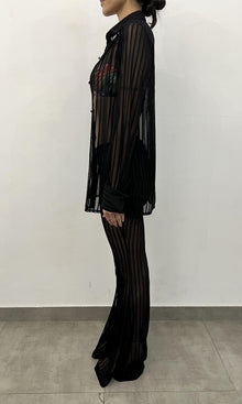 Rococo Sand | Plum Polyester Pants | Black