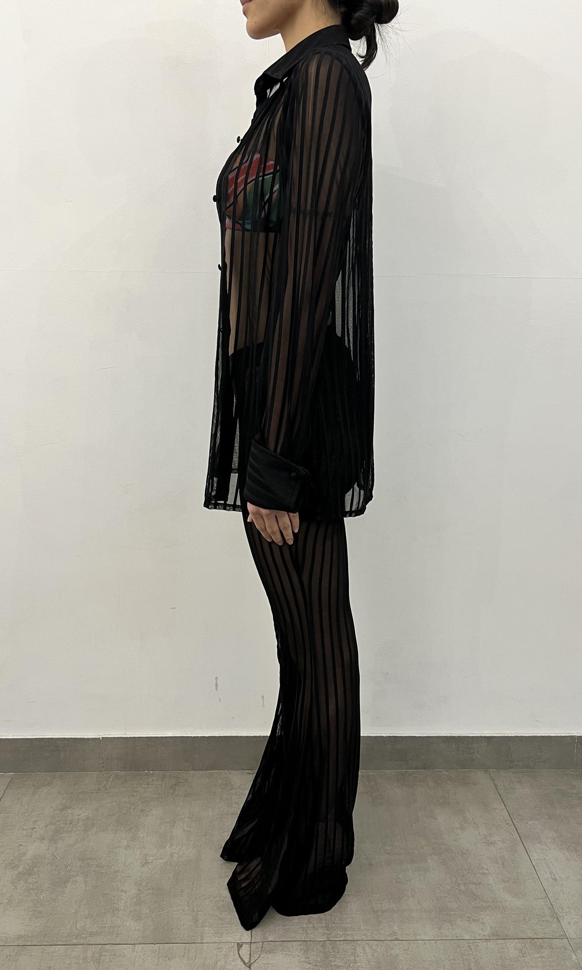 Rococo Sand | Plum Polyester Pants | Black