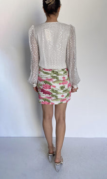 Rococo Sand | Ren Viscose Short Skirt | White Multi