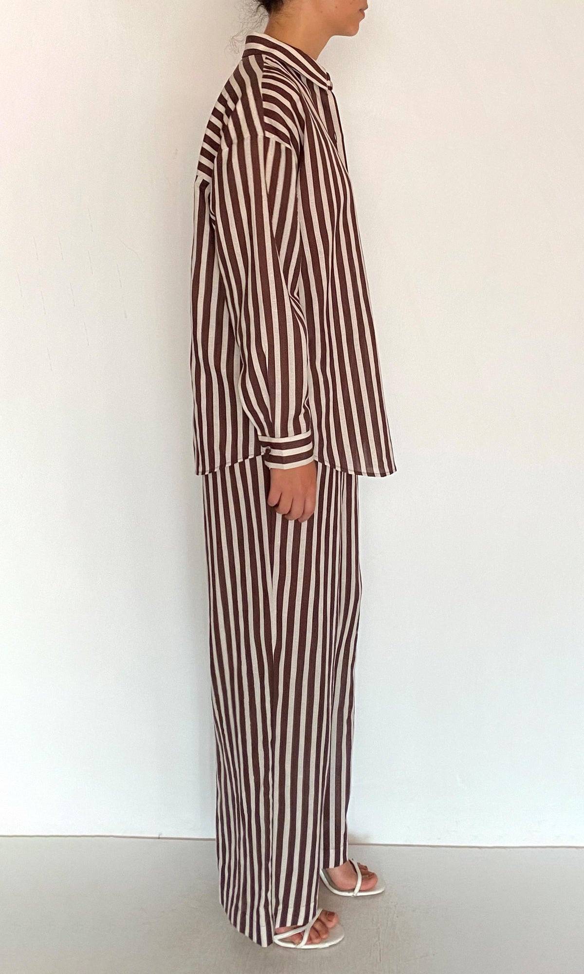 Rococo Sand | Riv Linen Cotton Oversized Shirt | Multi