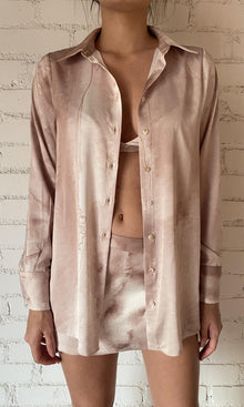 Rococo Sand | Ryan Polyester Satin Lycra Shirt | Light Brown