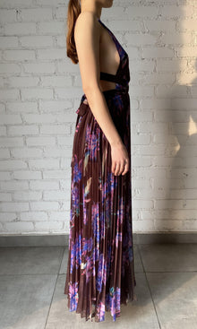 Rococo Sand | Shay Polyester Chiffon Long Dress | Multicolor