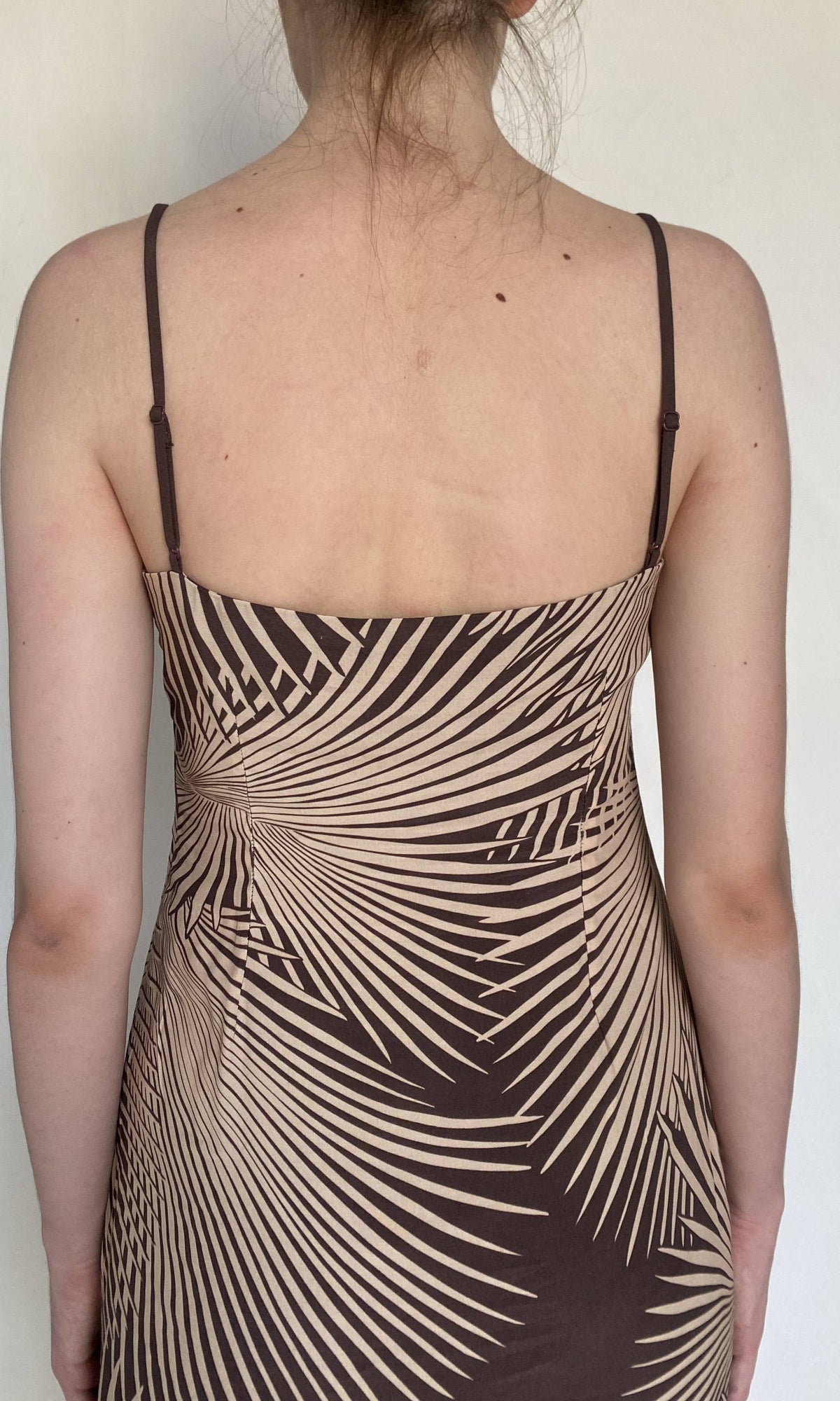 Rococo Sand | Taro Viscose Heavy Crepe Strappy Midi Dress | Brown