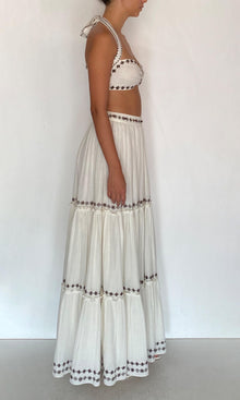 Rococo Sand | Taz Double Gauze Neck Tie Bandeau | White