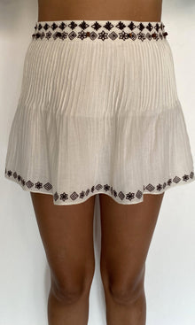 Rococo Sand | Taz Double Gauze Pintuck Skirt | White