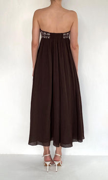 Rococo Sand | Taz Double Gauze Midi Dress | Brown