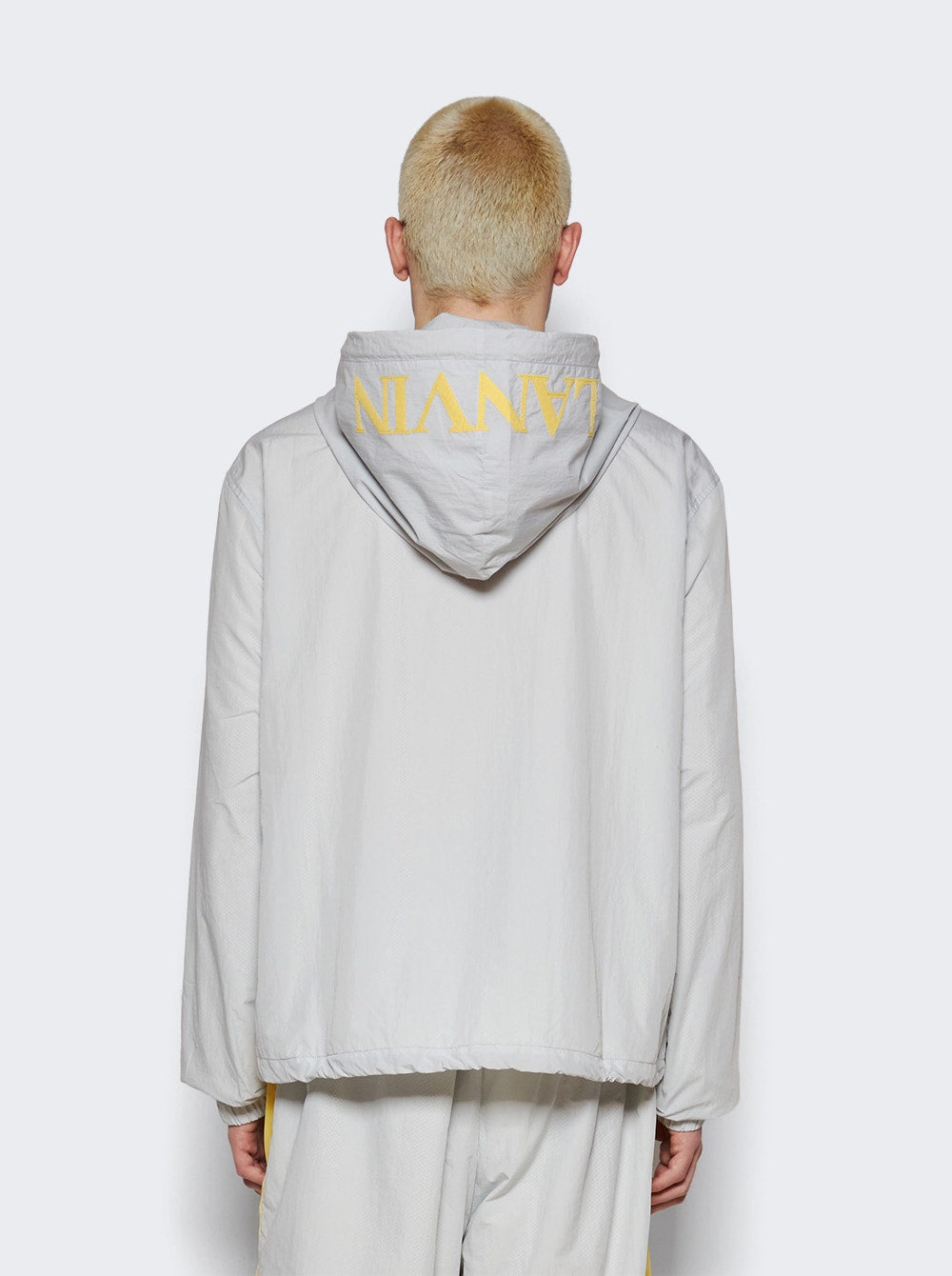 Men | Lanvin X Future | Zipped Nylon Hoodie | Eagle Grey
