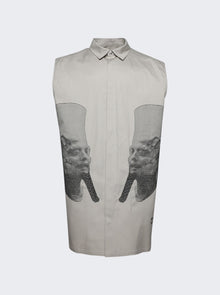 Men | Rick Owens | Ron Jumbo Outershirt Pearl & Black & White