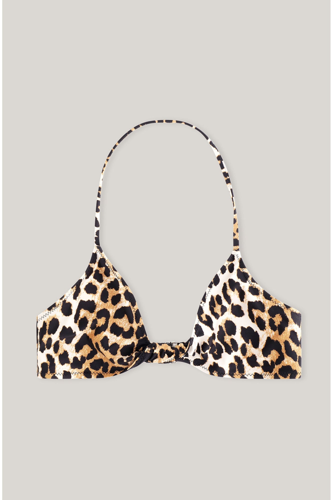 Recycled Twisted Bikini Top | Leopard