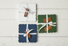 Square Scalloped Cheese Board with Cheese Markers | Navy Blue | Small