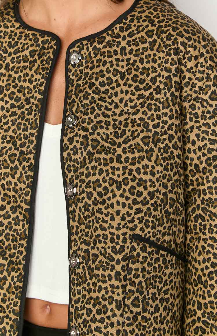 Robbie Quilted Jacket | Leopard Print