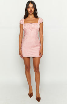 Rosie Blush Satin Mini Dress | Pink