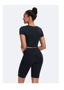 Round Neck Crop Top | Black