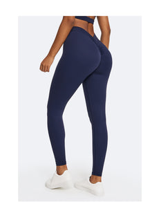 Ruched High-Waisted Leggings | Navy Blue