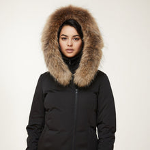 Salma Classic Down Coat With Removable Natural Fur | Black