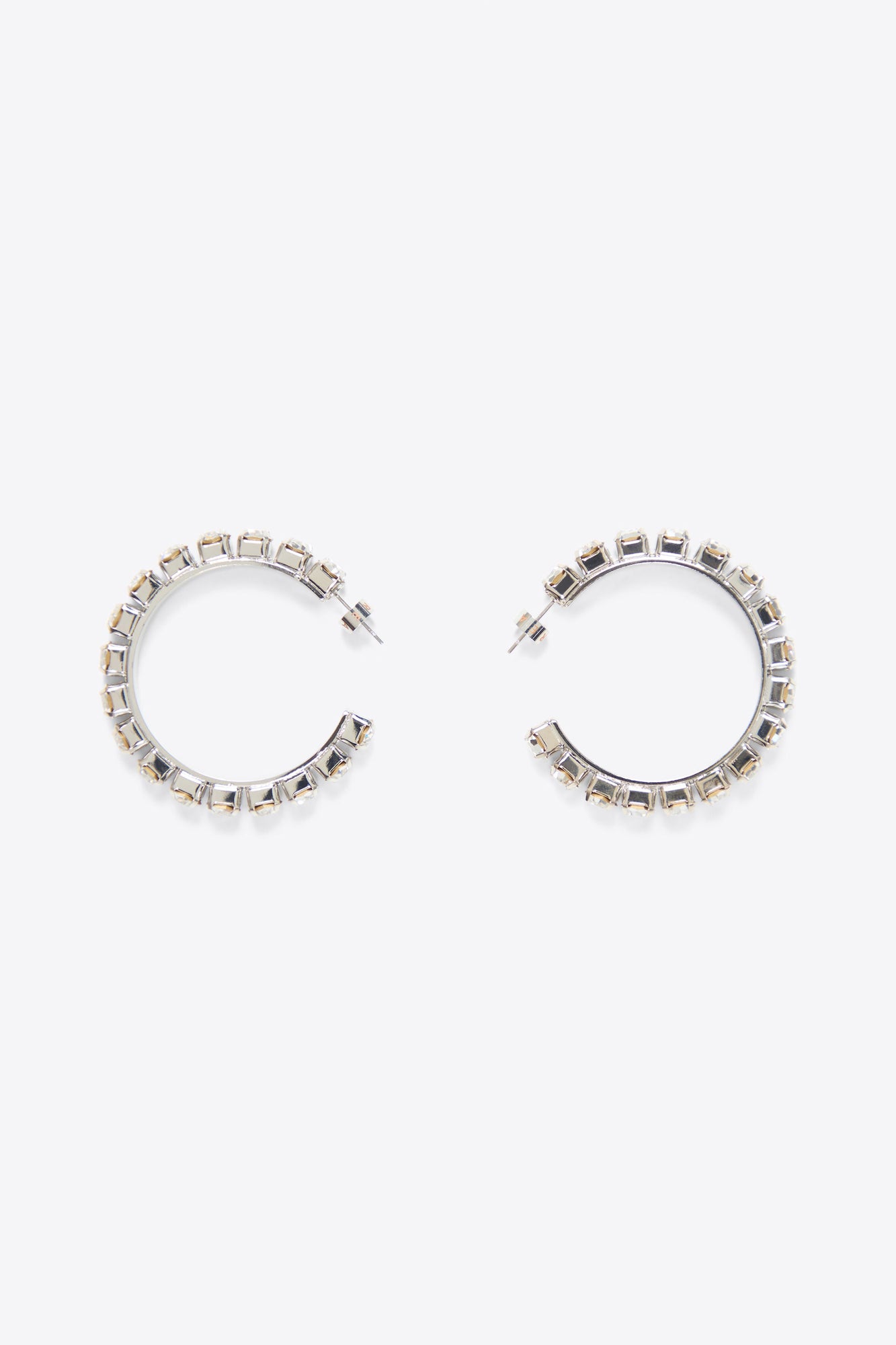 Medium Classic Round Hoops 2in | Clear/Gold