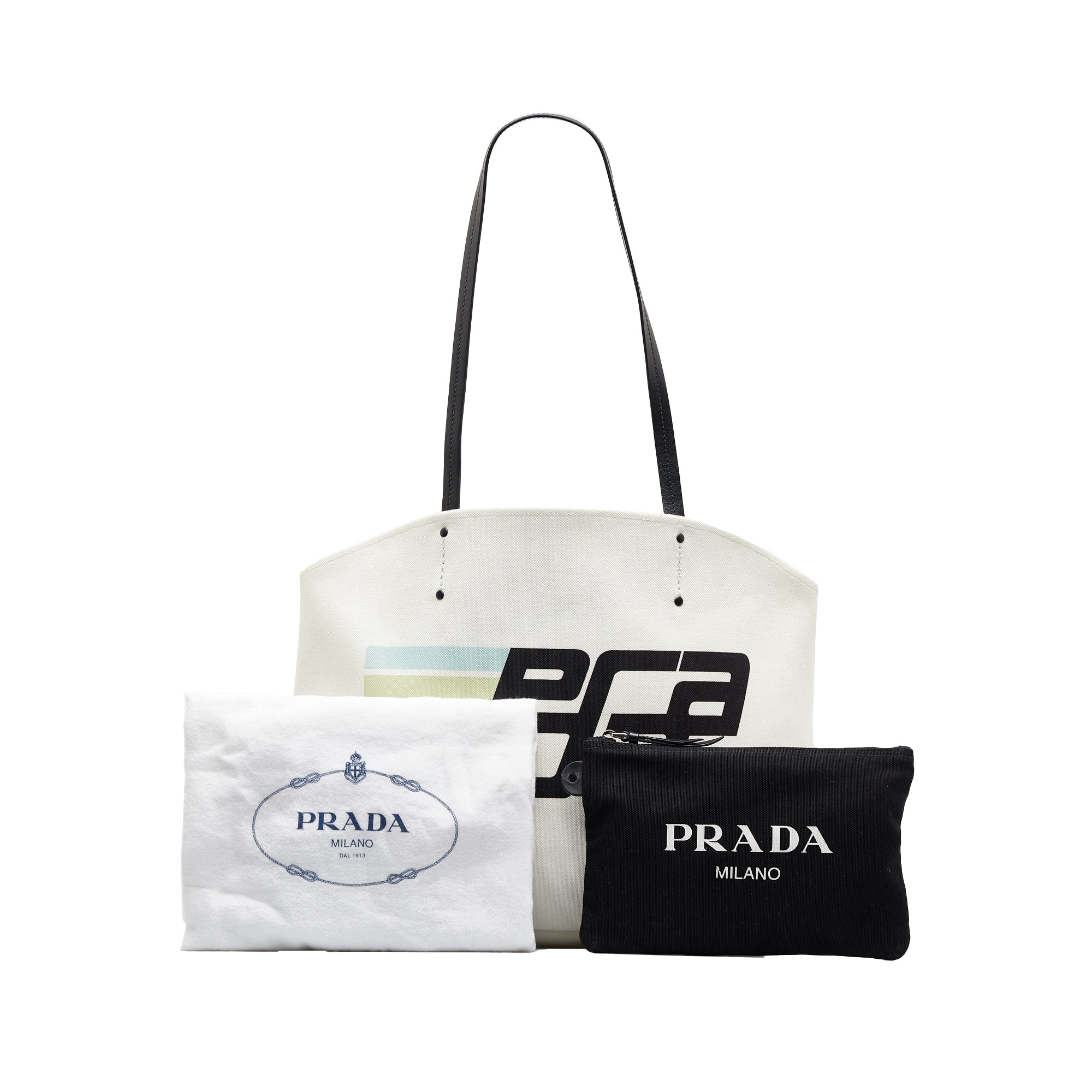 Prada Pre-Owned Canapa Racing Logo Shopping Tote | Women | White