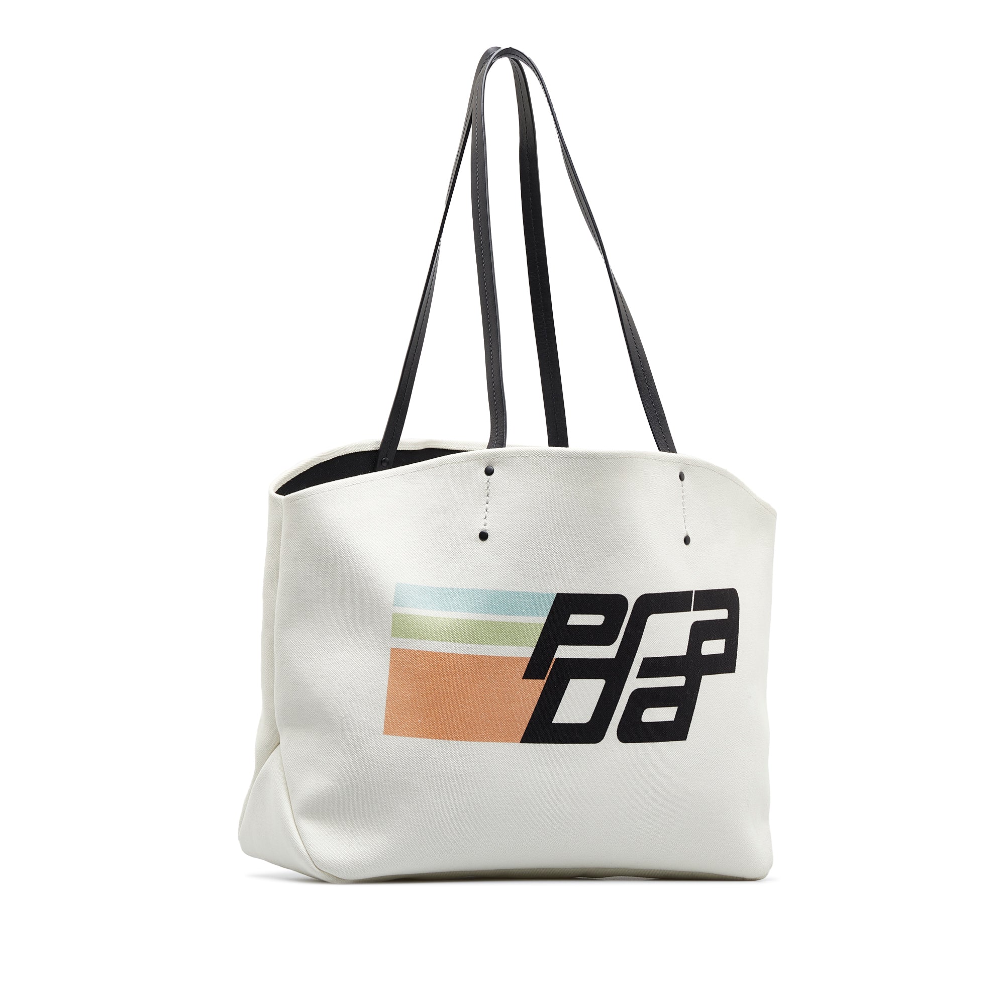 Prada Pre-Owned Canapa Racing Logo Shopping Tote | Women | White