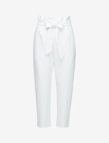 Sale: Faux Leather Paperbag Pants::White::Main