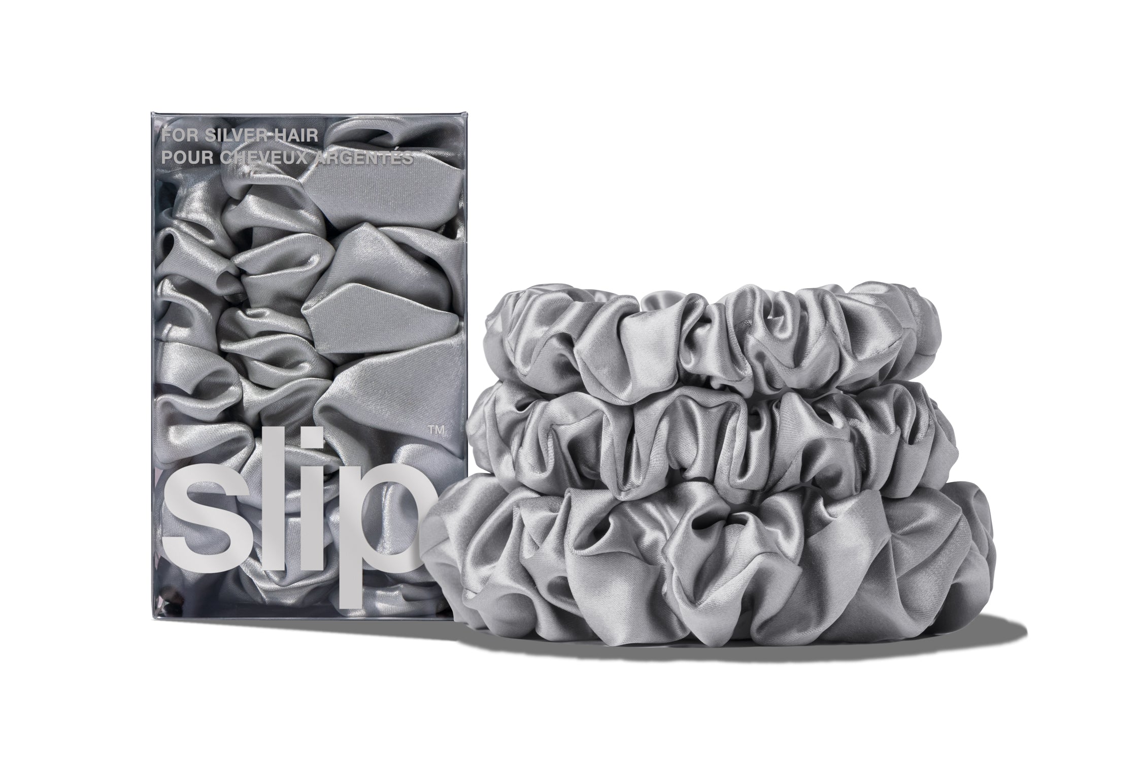 Back to Basics Midi/Large Scrunchie Set | Silver | Set of 3