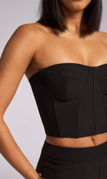Elaia Crepe Bustier | Black