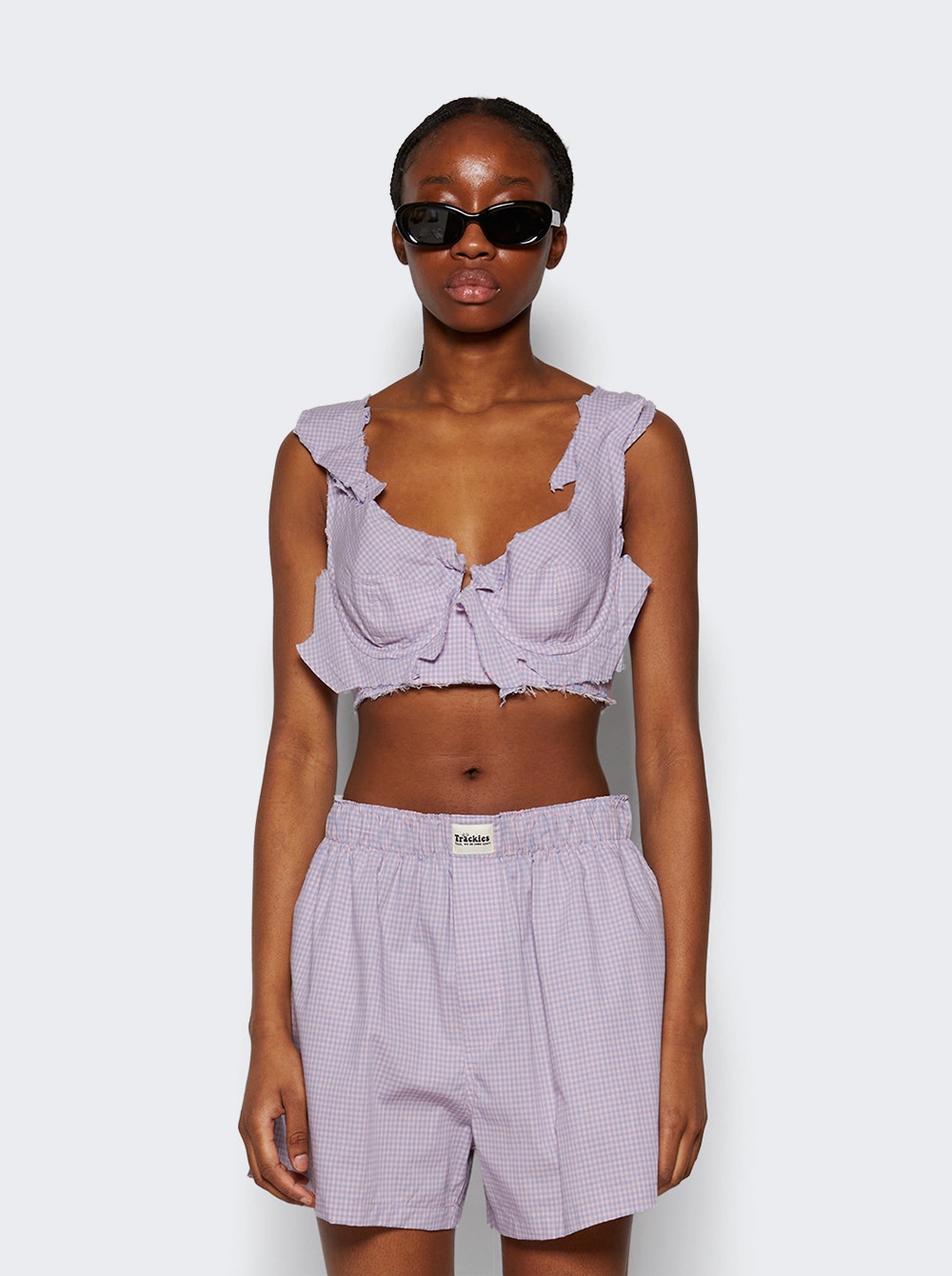 Women | Natasha Zinko | Checked Distressed Bra