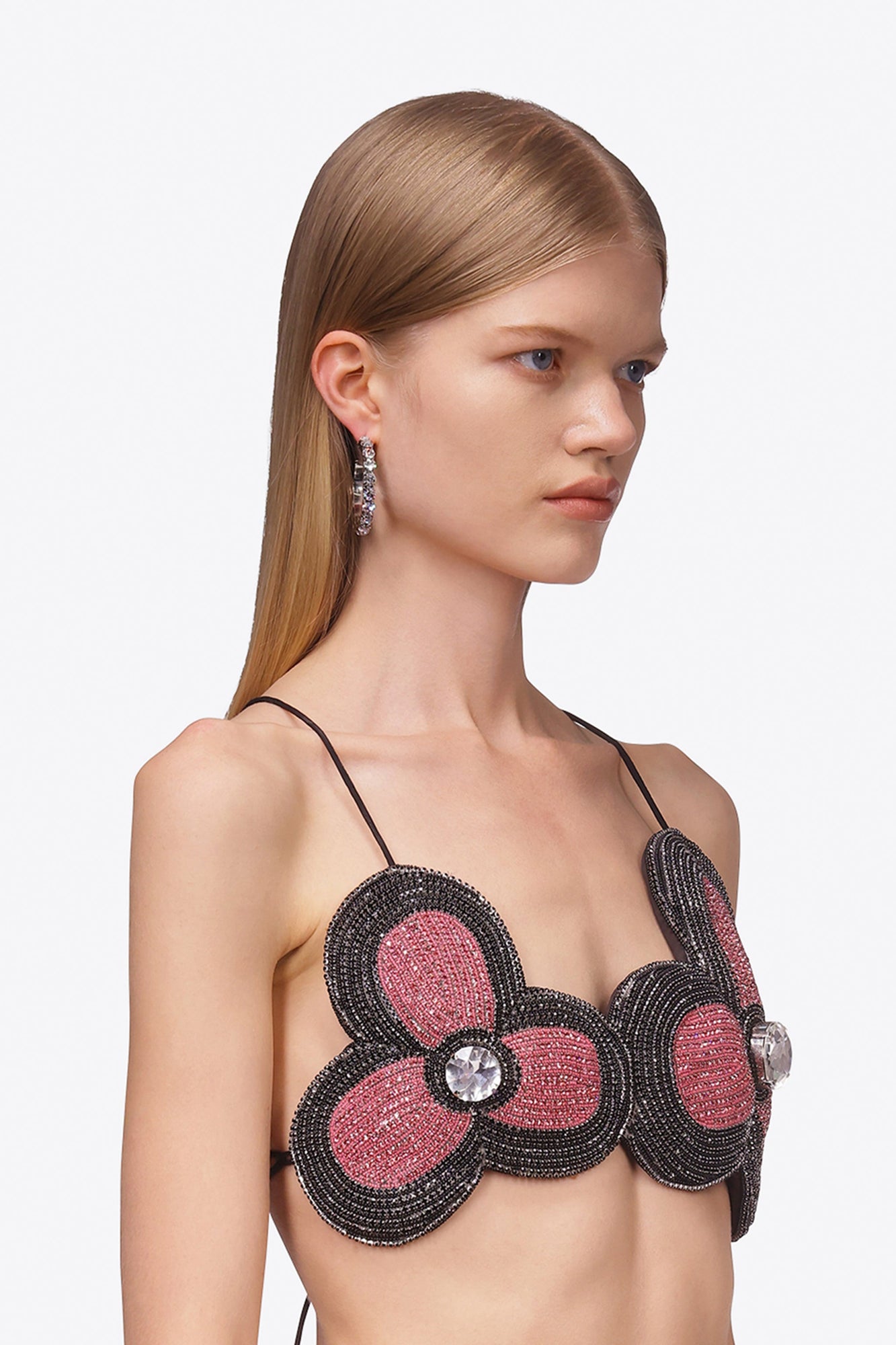 Medium Classic Round Hoops 2in | Clear/Gold