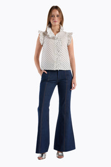 Marfa Top | White Black Dot