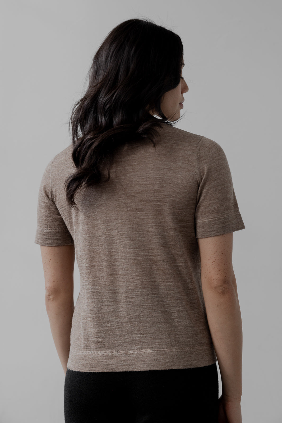 Crew Neck Sweater Tee | Cedar Heather