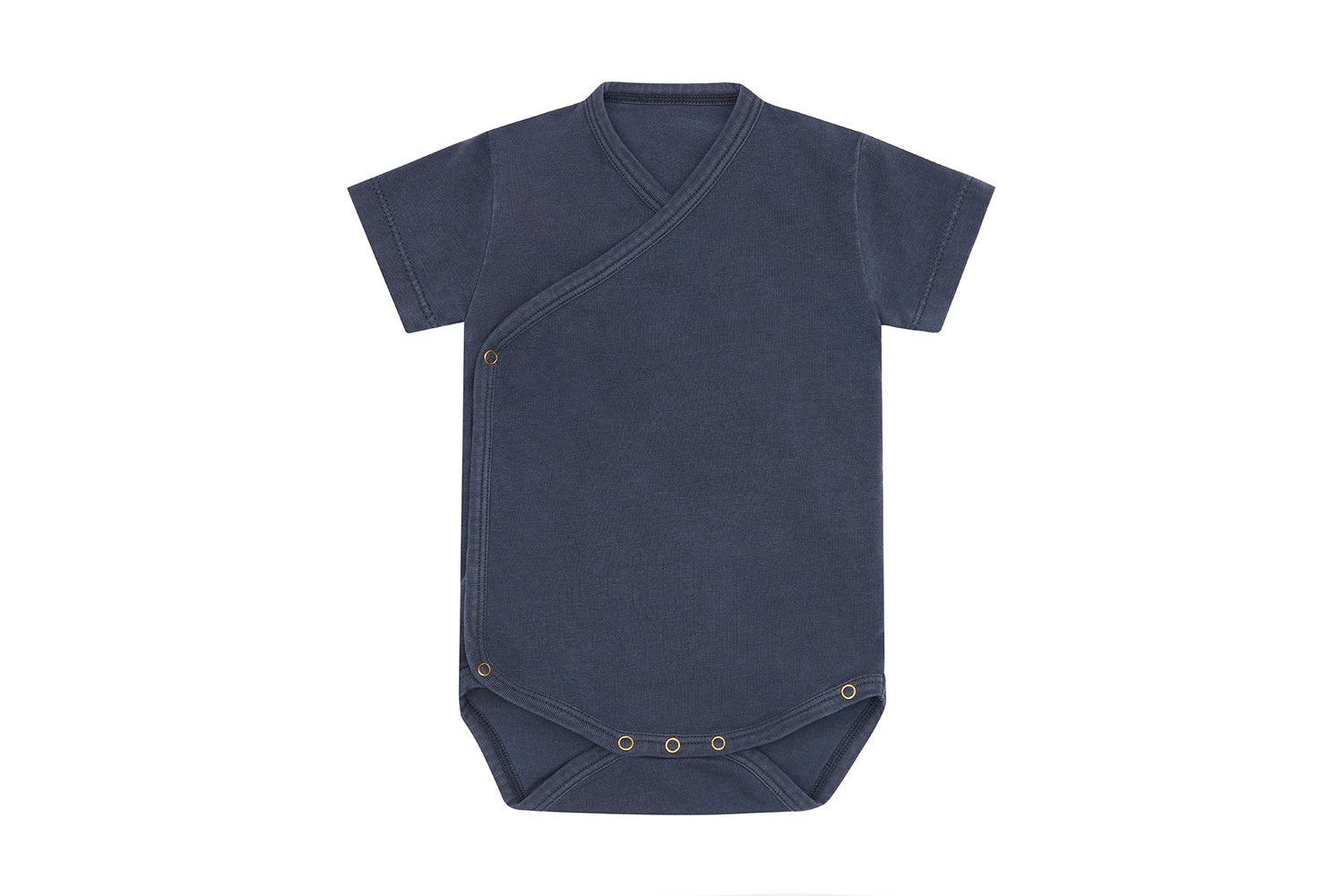 SS Organic Cotton Kimono Bodysuit | Stone Blue - Palmetto Plant Dye
