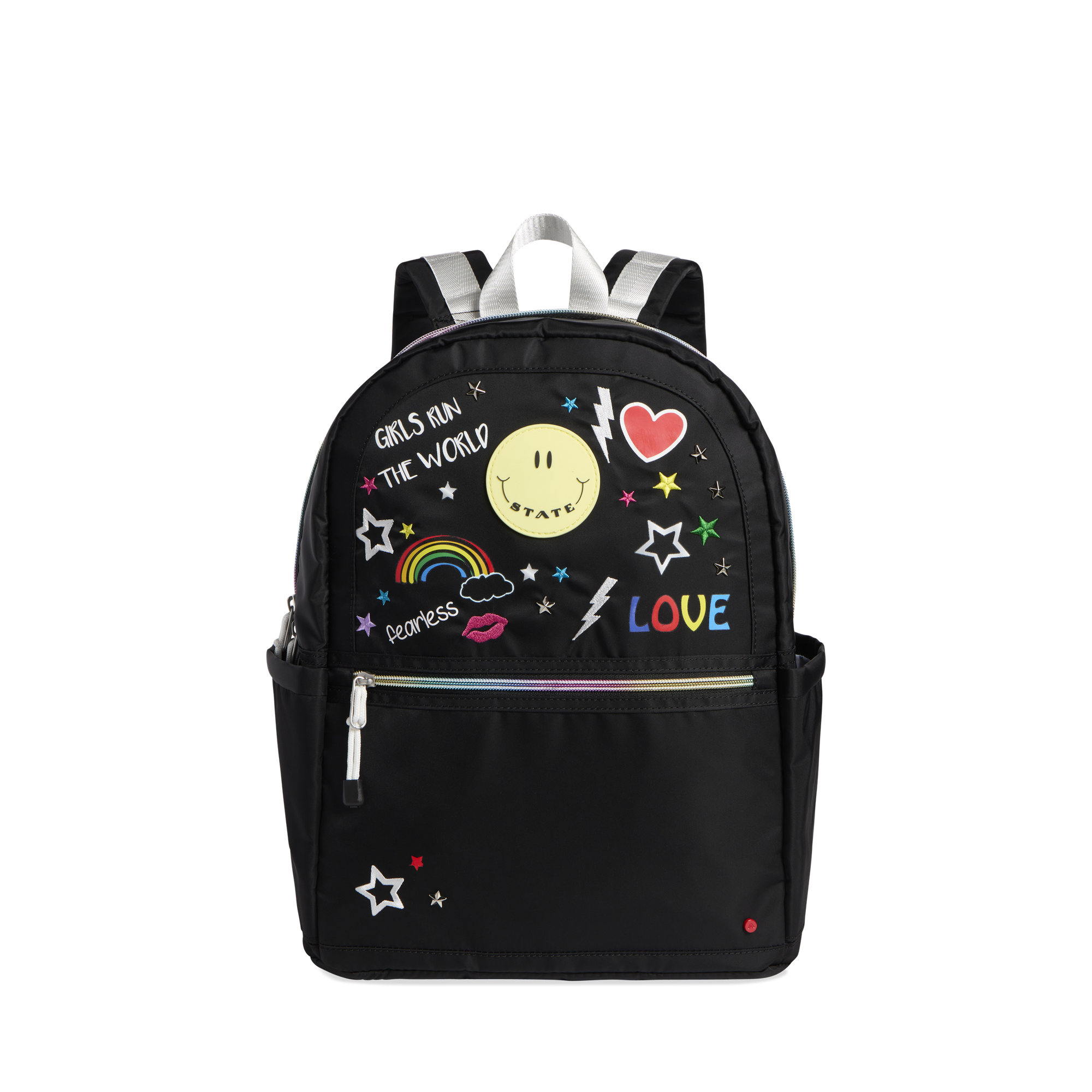 state bags kane kids double pocket backpack nylon girl power front view click to zoom