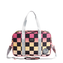 STATE Bags Rockaway Duffle Bag Pink Checkerboard front view Click to Zoom