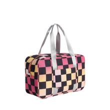 STATE Bags Rockaway Duffle Bag Pink Checkerboard side view Click to Zoom