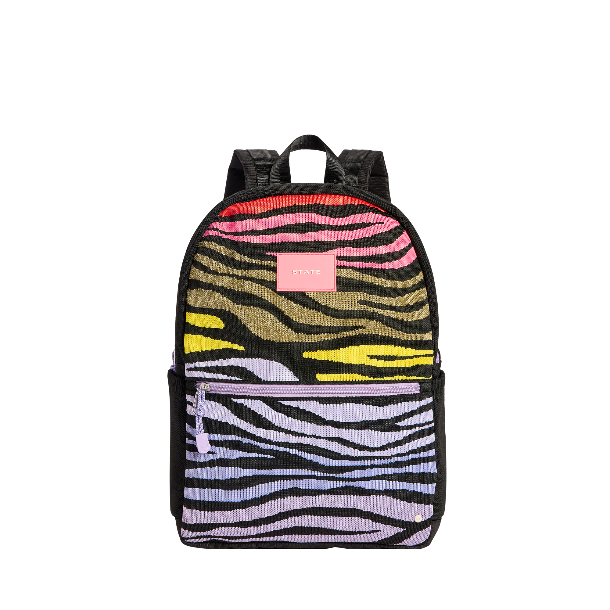 STATE Bags Kane Backpack Tech Knit Zebra Front View Click to Zoom