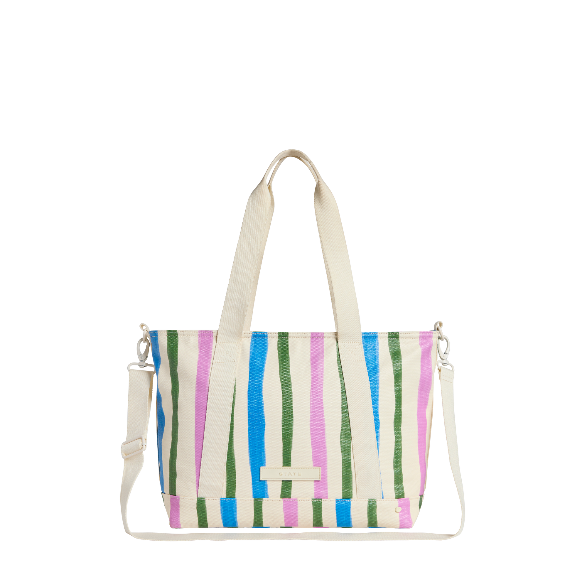 STATE Bags Graham Tote Stripe Front View with Strap Click to Zoom