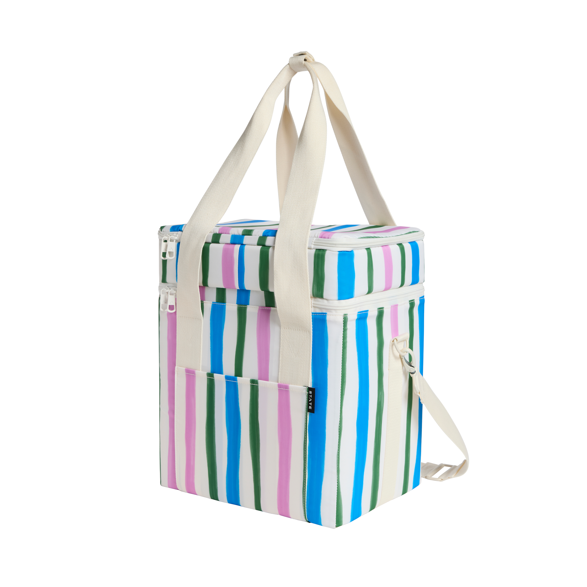 STATE Bags Wellington Cooler Nylon Stripe Back View Click to Zoom