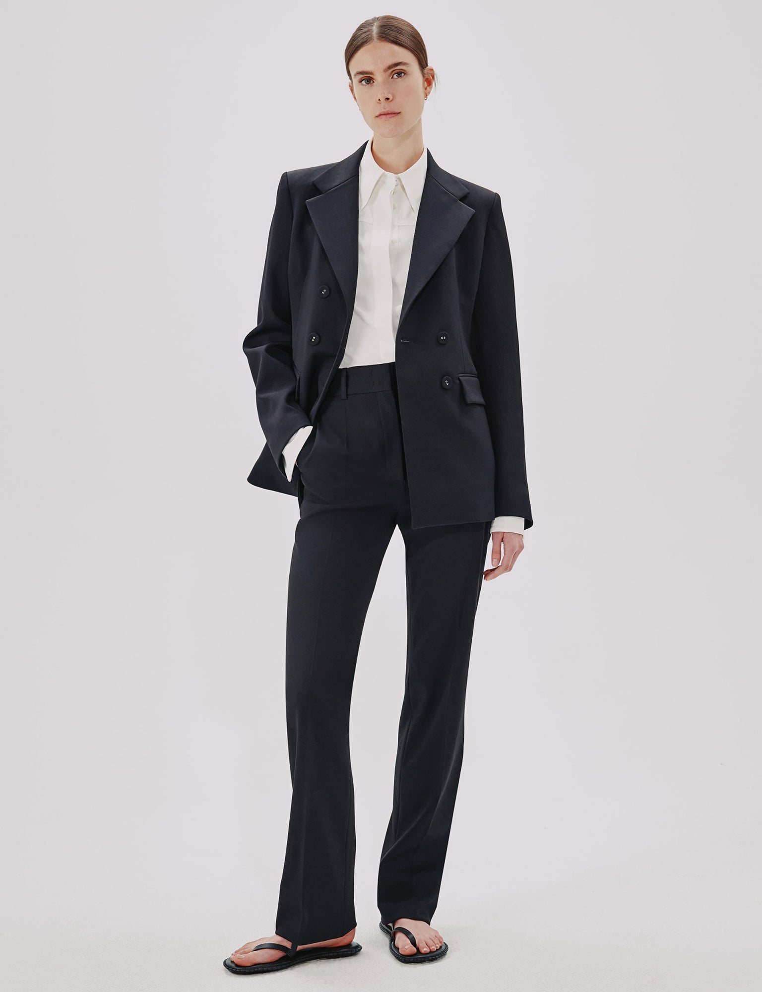 Women | Double Breasted Structured Jacket | Black