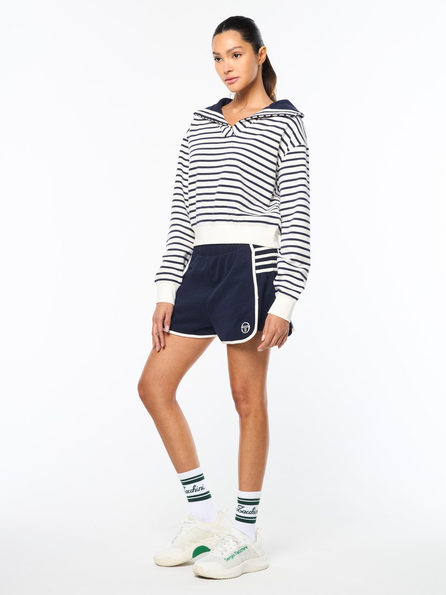 Women | Marina Sailor Collar Sweatshirt | Gardenia