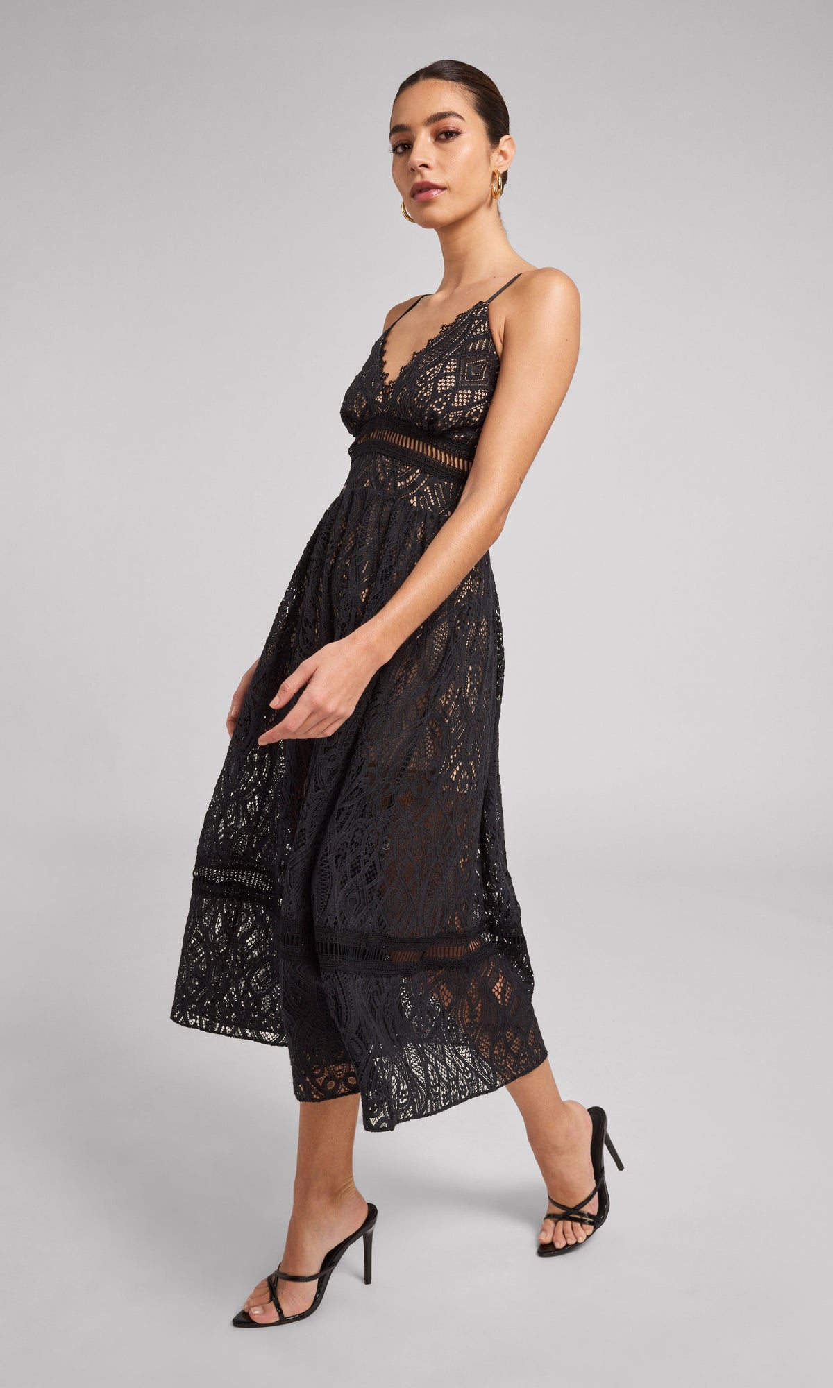 Lucinda Lace Dress | Black/Beige