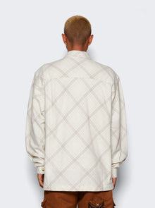 Men | SAINTWOODS | Unlined Flanel Shirt | Bone