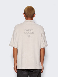 Men | SAINTWOODS | Terry Cotton Polo | Light Grey