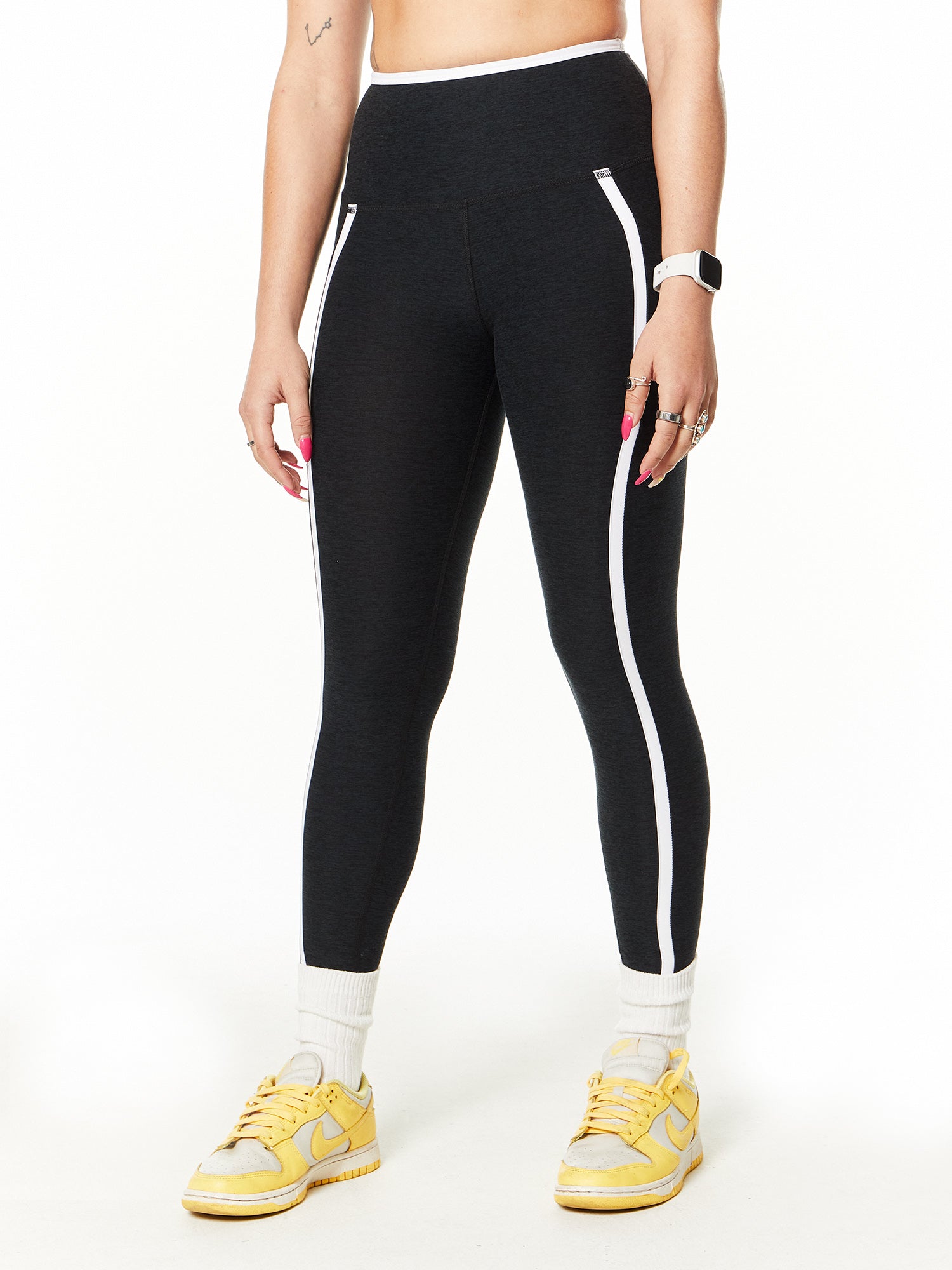 Women | Beyond Yoga | Spacedye New Moves High Waisted Midi Legging | Black/White