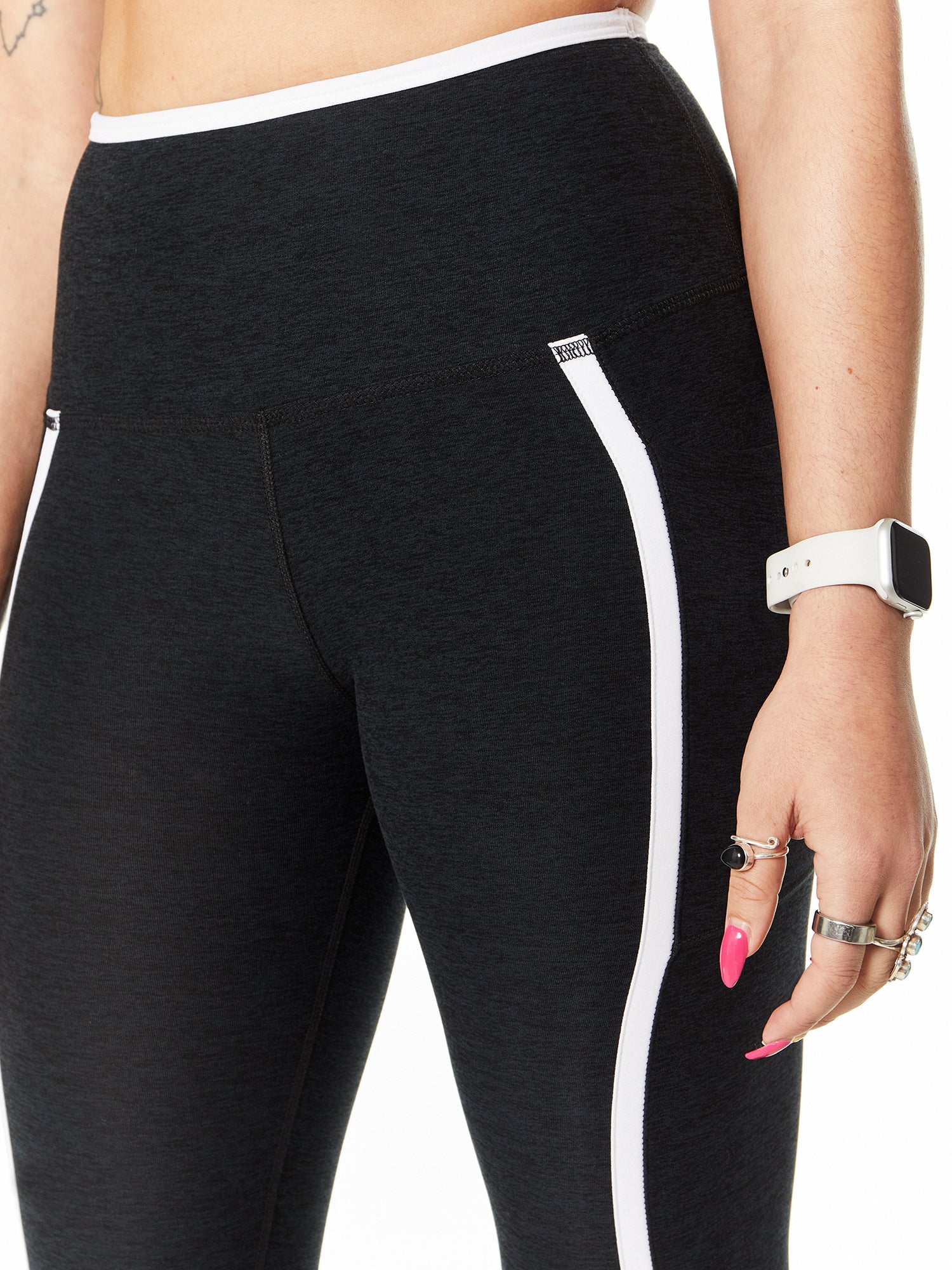 Women | Beyond Yoga | Spacedye New Moves High Waisted Midi Legging | Black/White