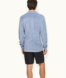 Santino Classic Fit Organic Cotton Towelling Polo Shirt | Springfield Blue