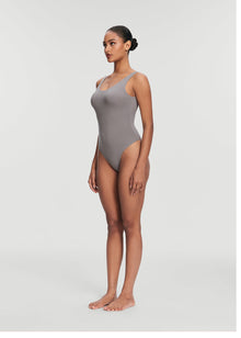 Scoop Back Bodysuit | Cool Gray