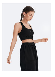 Scoop Neck Racerback Bra | Black