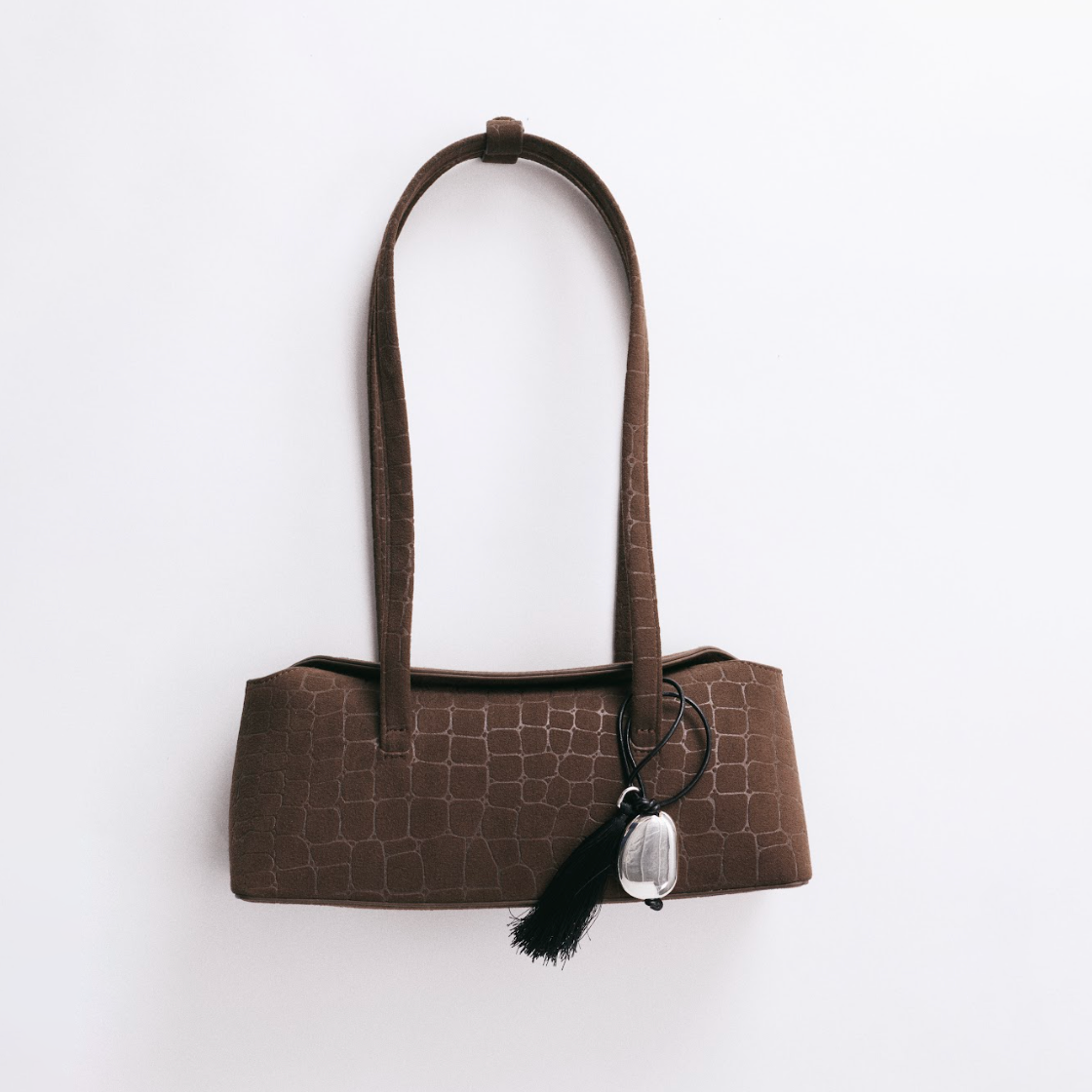 Mini Chrystie Bag | Chocolate Suede Croc